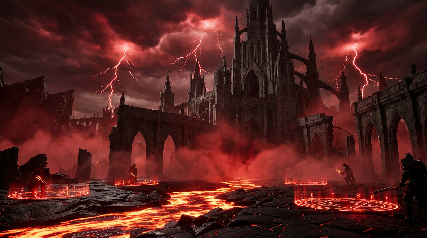 5K Ultrawide Wallpaper — Citadel of Blood